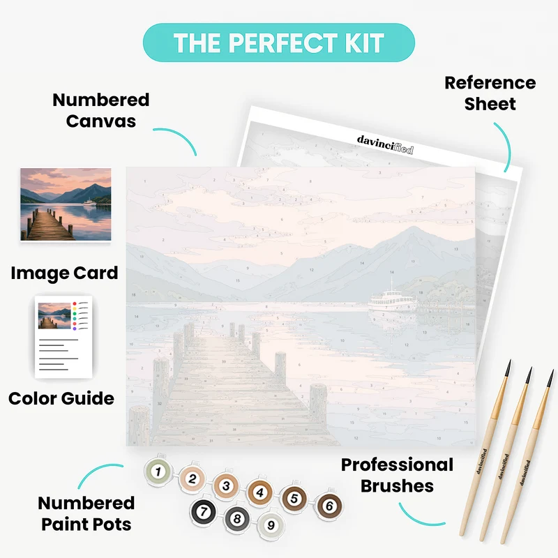 Ullswater Jetty at Dawn - Paint by Numbers Kit