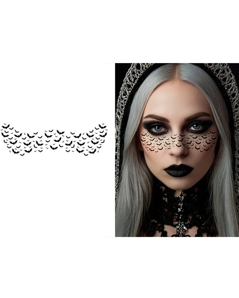 Fledermaus Gesichts-Tattoo 16x5cm