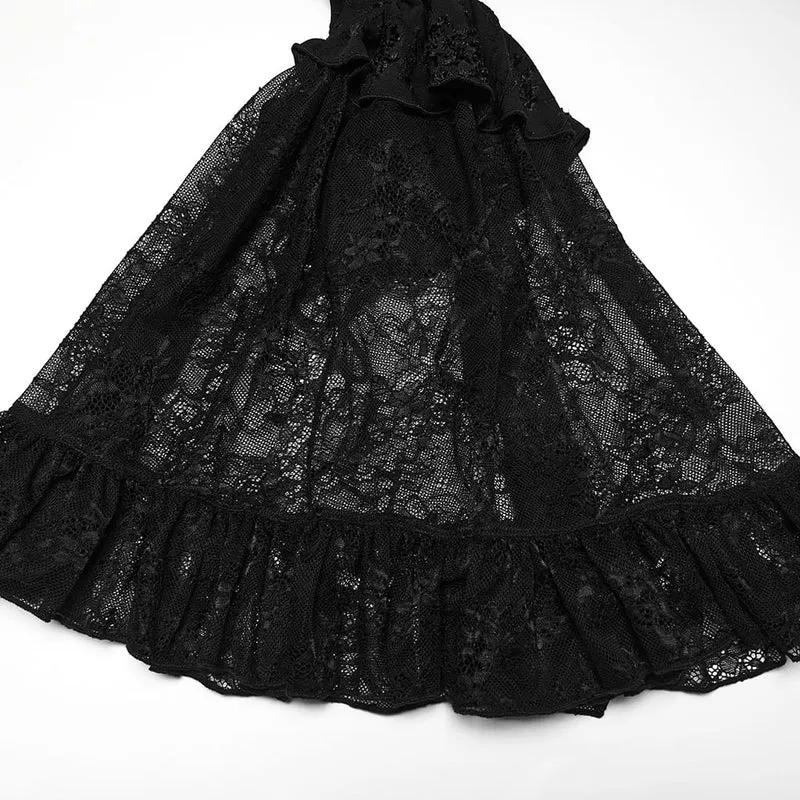 Gothic-Jacquard-Damenbluse mit tiefem V-Ausschnitt und Puffärmeln
