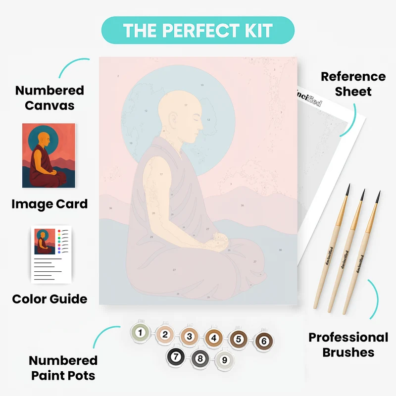 Meditating Monk - Paint by Numbers Kit