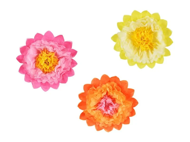 Papierdeko Blumen 3 Stk.