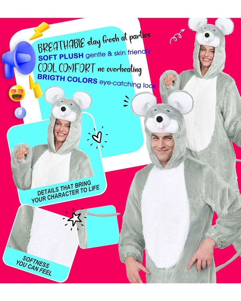 Maus Plüsch Overall Unisex Kostüm