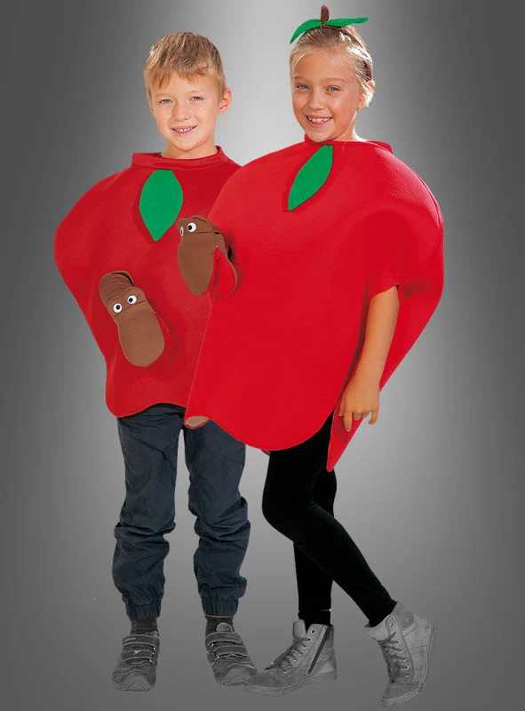 Apfel Kostüm mit Wurm für Kinder
