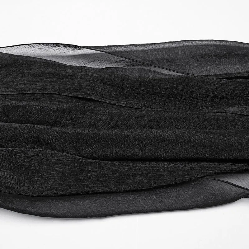 Gothic-Umhang mit Perlenbesatz für Damen, abnehmbar, Schwarz