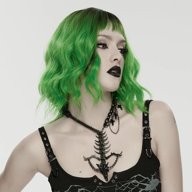 Punk-Halskette mit Drachenknochen-Kreuz für Damen