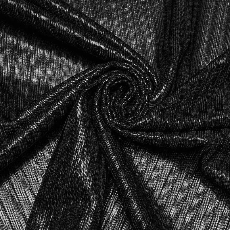 Schwarzes Punk-Slipkleid mit Pentagramm und Seitenschlitz für Damen