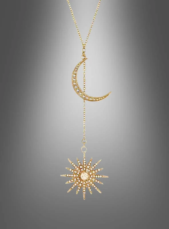 Halskette Sonne und Mond goldfarben