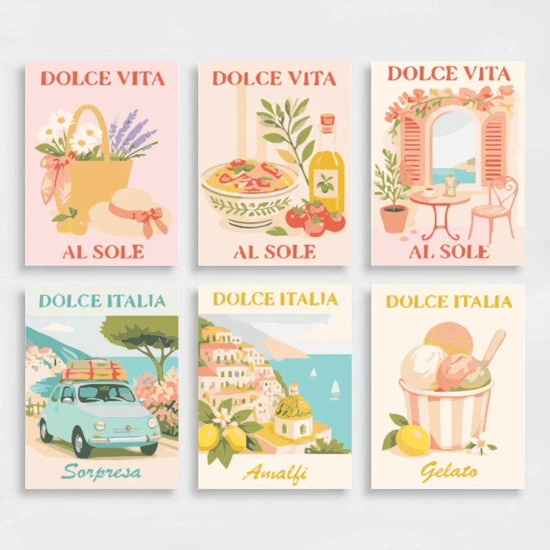 Dolce Vita Italian Summer - Mini Paint by Numbers Set