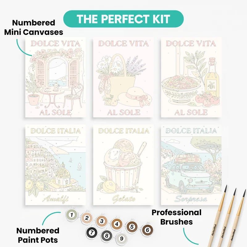 Dolce Vita Italian Summer - Mini Paint by Numbers Set