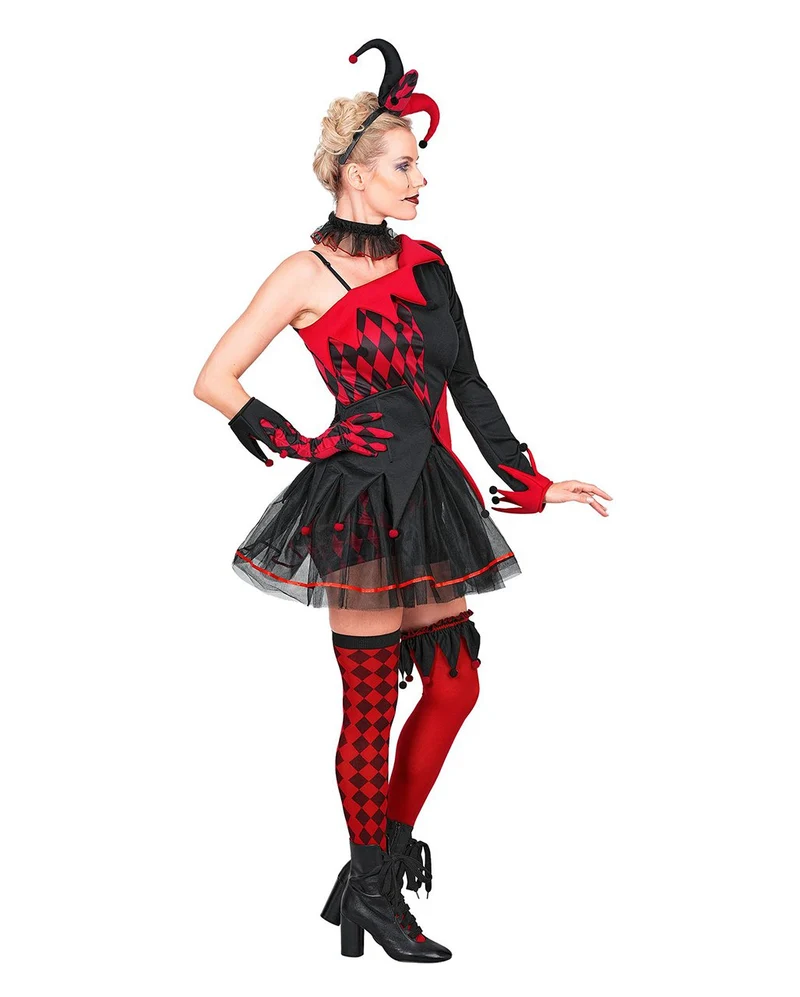 Evil Jester Harlekin Damen Kostüm