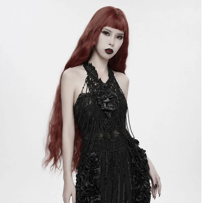 Gothic-Körpergeschirr für Damen mit mehreren Lagen und Totenkopfkette