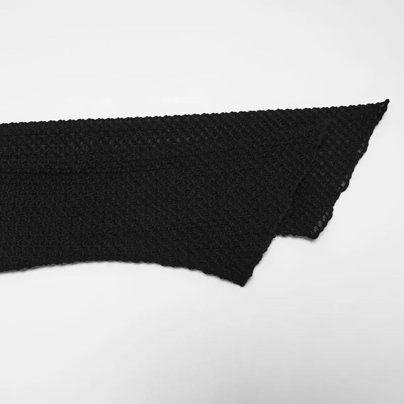 Gothic-Damenoberteil mit Rosenmuster, beflockt, Schnürung, asymmetrischem Saum und langen Ärmeln