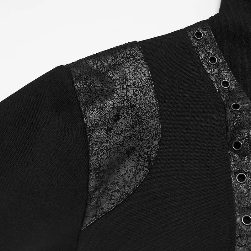 Punk-Sweatshirt mit Ösen und Stehkragen für Damen