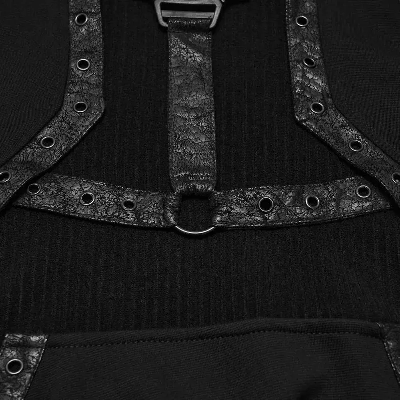 Punk-Sweatshirt mit Ösen und Stehkragen für Damen