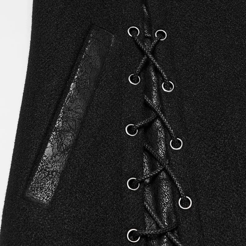 Punk-Damenjacke mit asymmetrischem Revers und Schnürung