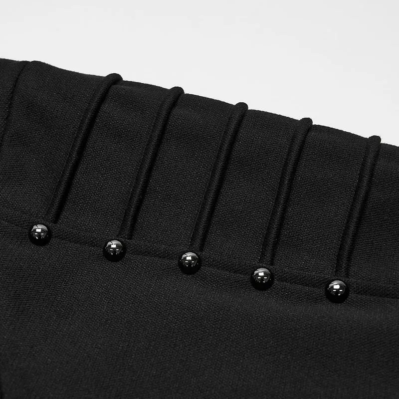 Punk-Damenjacke mit Kapuze, abnehmbarem Kunstpelzbesatz und Nieten
