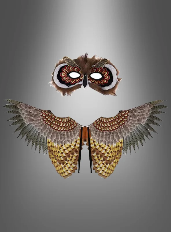 Eulenflügel mit Maske für Vogelkostüm