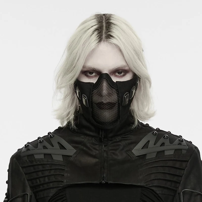 Unisex Punk Tactical Mesh Splice Mask