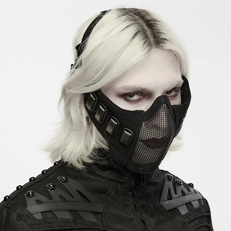 Unisex Punk Tactical Mesh Splice Mask