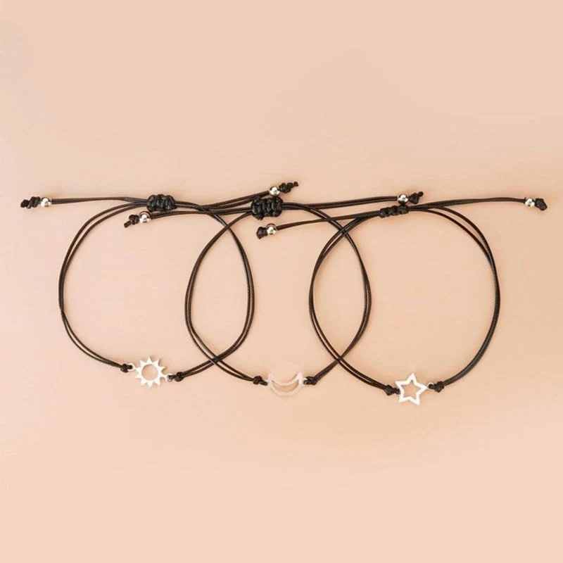 Sonne Mond Stern Freundschaft Armband (Für 3)