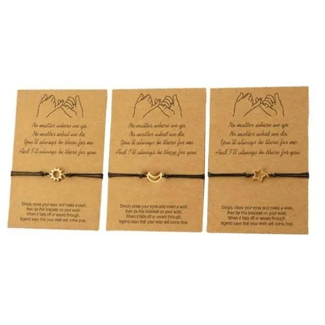 Sonne Mond Stern Freundschaft Armband (Für 3)