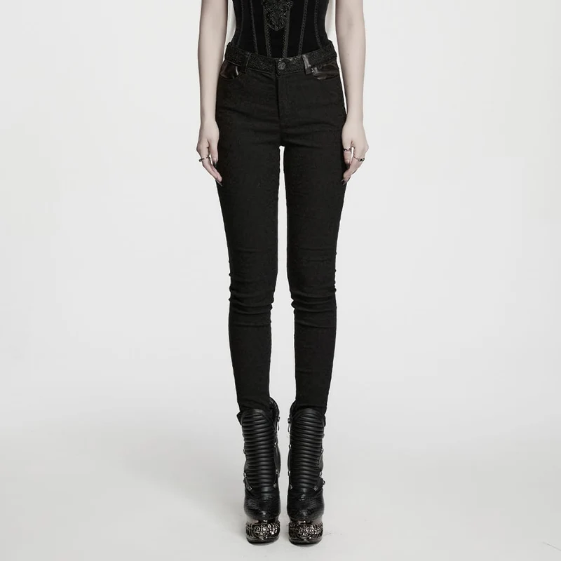Gothic-Jacquard-Skinny-Pants für Damen