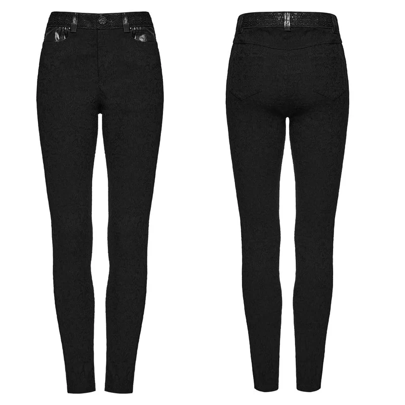 Gothic-Jacquard-Skinny-Pants für Damen