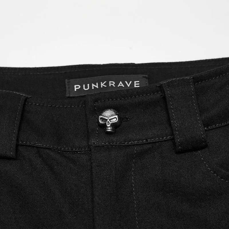 Punk-Skinny-Hose für Damen mit Ösen, Schnürung und Dornschließe