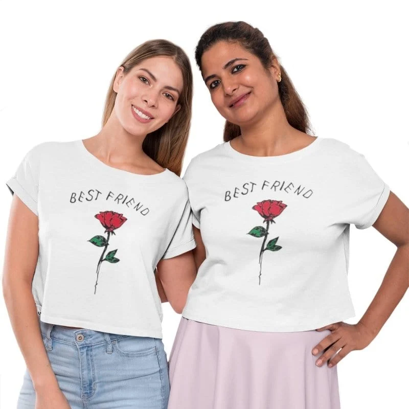 T-Shirt Mit Einer Rose Weiblich