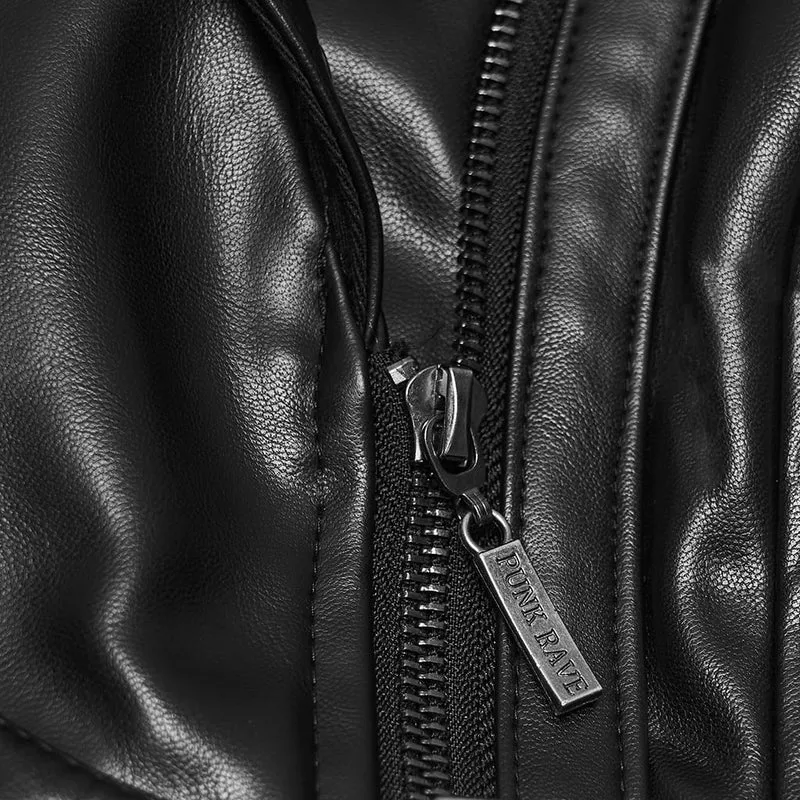 Punk-Weste für Damen, asymmetrisch, mit Nieten besetzt, Reversschnalle, Riemen
