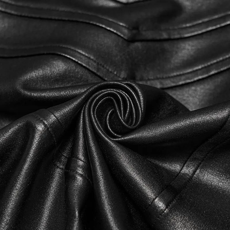 Cyberpunk-Jacke für Damen mit geometrischem Schultereinsatz, Nieten und Reißverschluss vorne