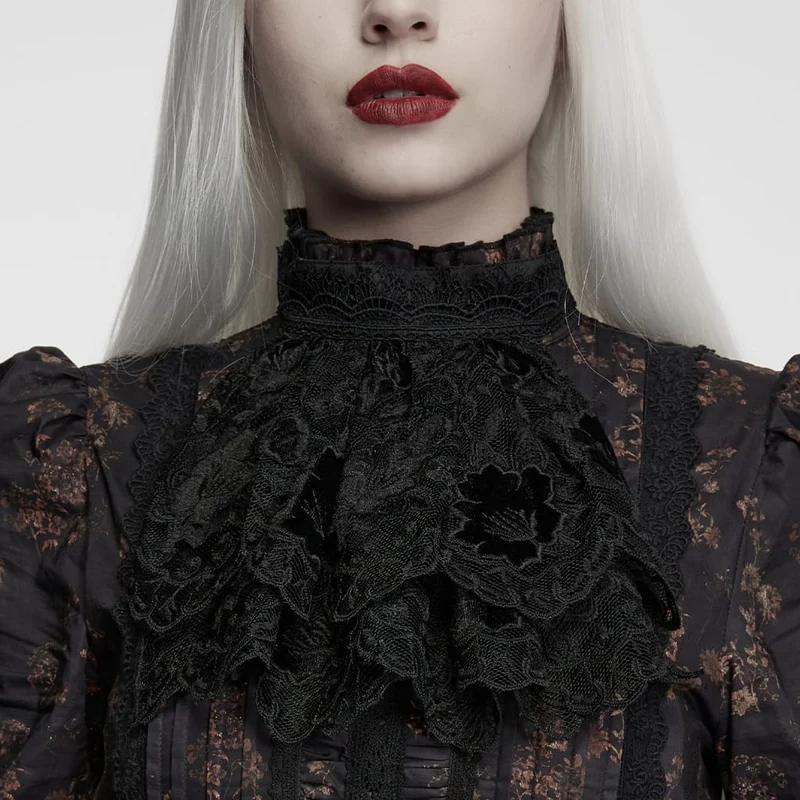 Gothic-Spitzenkragen für Damen mit Blumenmuster