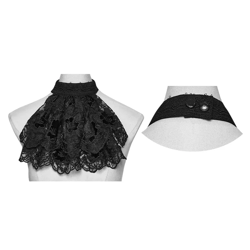 Gothic-Spitzenkragen für Damen mit Blumenmuster