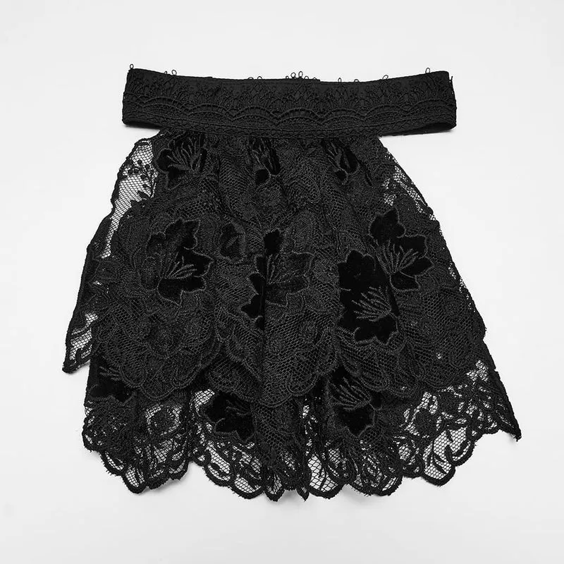 Gothic-Spitzenkragen für Damen mit Blumenmuster