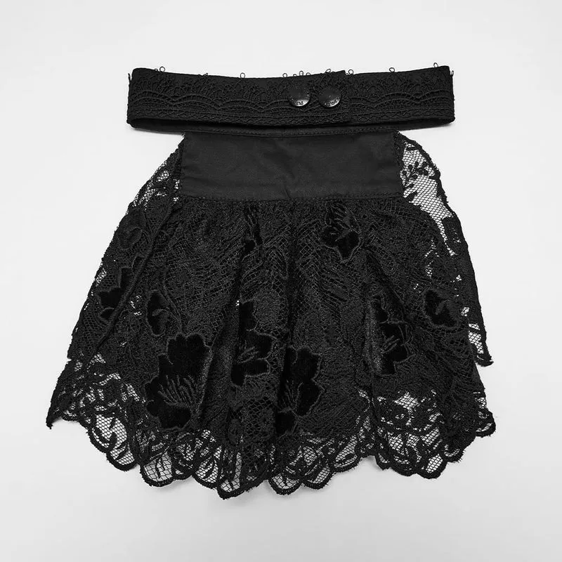 Gothic-Spitzenkragen für Damen mit Blumenmuster