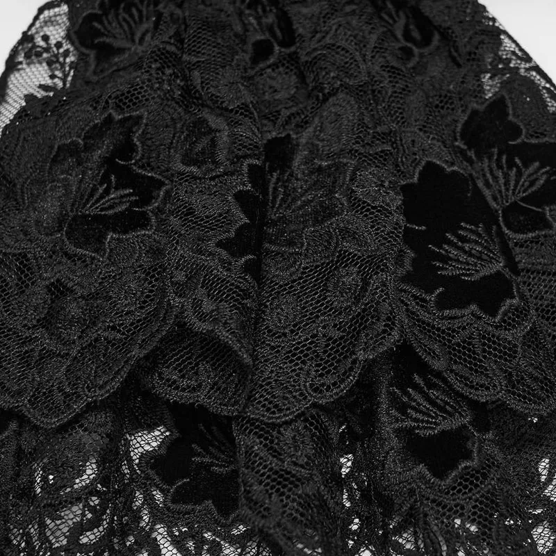 Gothic-Spitzenkragen für Damen mit Blumenmuster