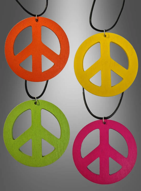 70er Peace Kette 6,50cm aus Holz