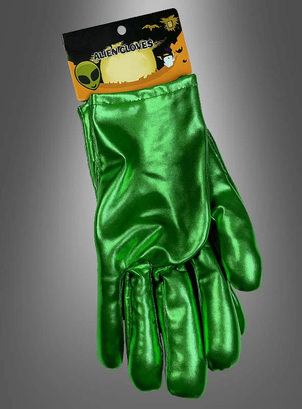 Grüne Alien Handschuhe
