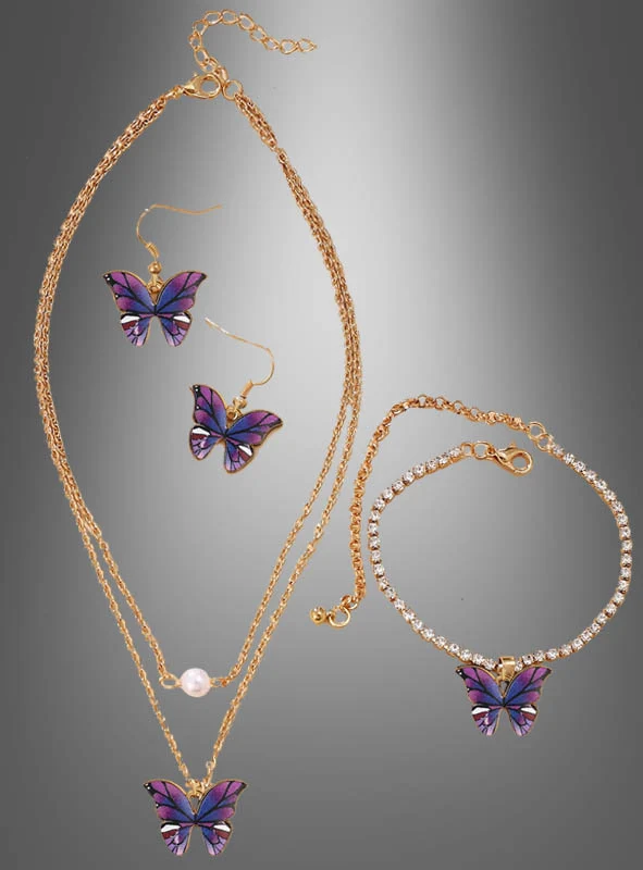 Schmetterling Schmuckset 4-teilig