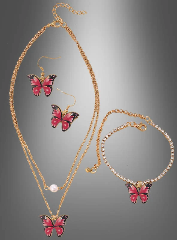 Schmetterling Schmuckset 4-teilig