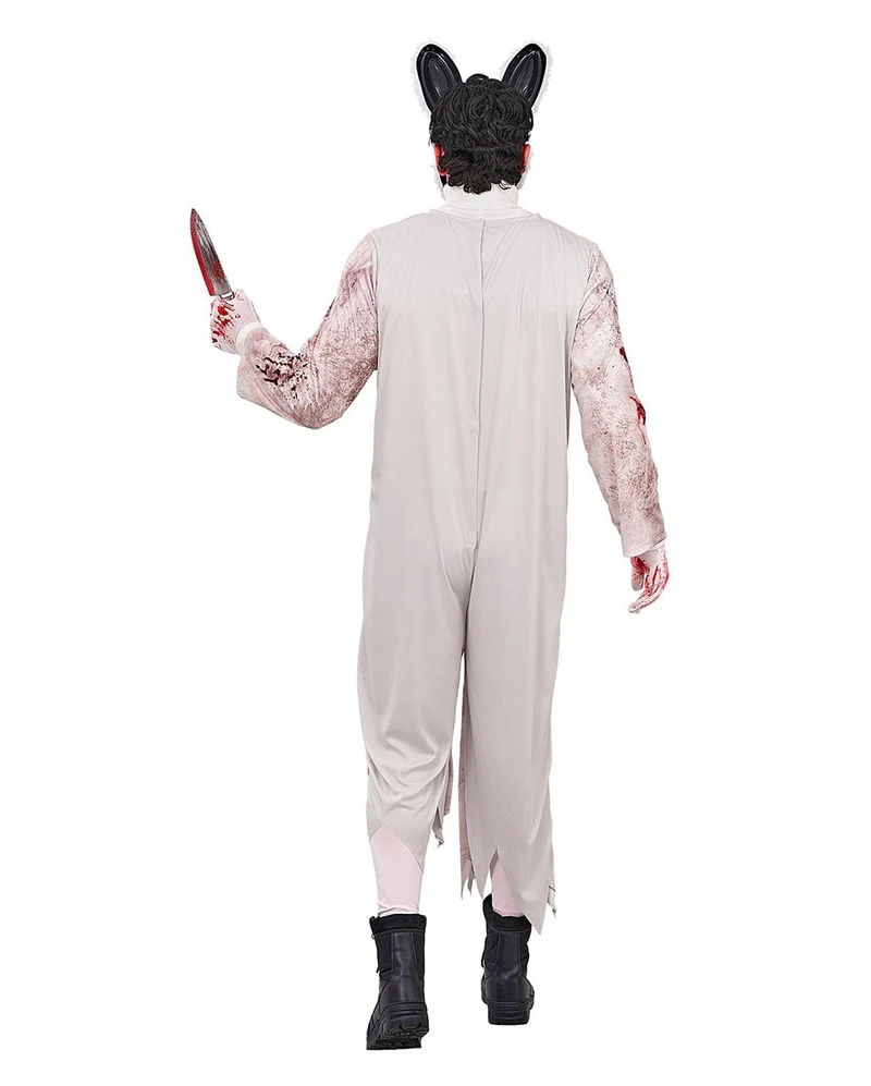 Zombie Bunny Herren Kostüm-Overall mit Maske