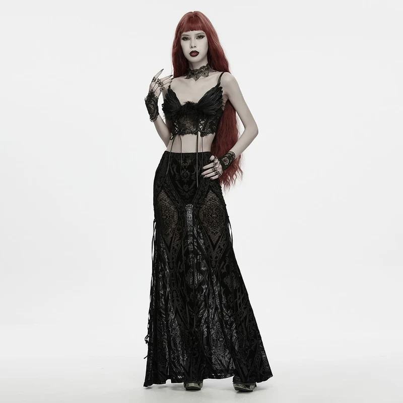 Vintage-Gothic-Spitzenhandschuhe für Damen mit Cut-out-Details
