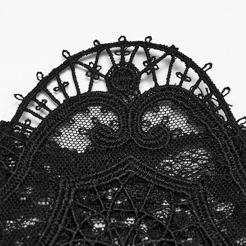 Vintage-Gothic-Spitzenhandschuhe für Damen mit Cut-out-Details
