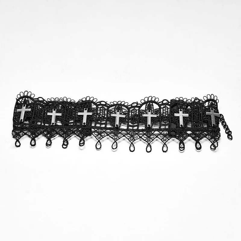 Gothic-Choker mit Kreuzspitze für Damen