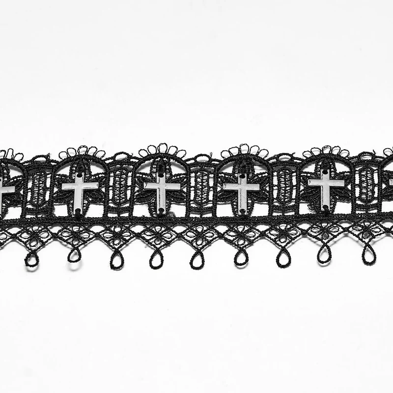 Gothic-Choker mit Kreuzspitze für Damen