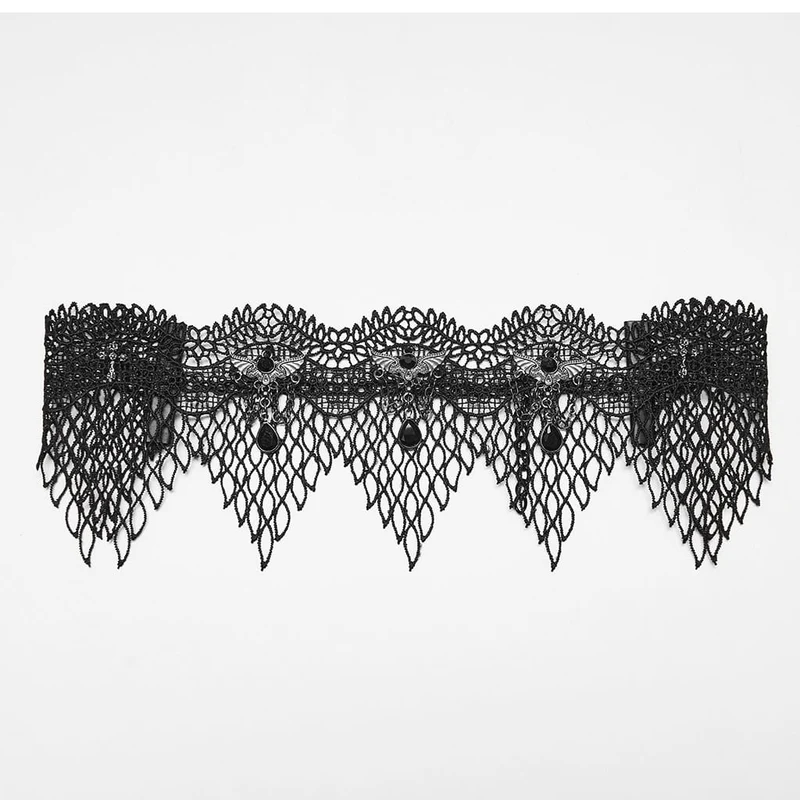 Gothic-Choker mit Fledermausdekor und Spitze für Damen