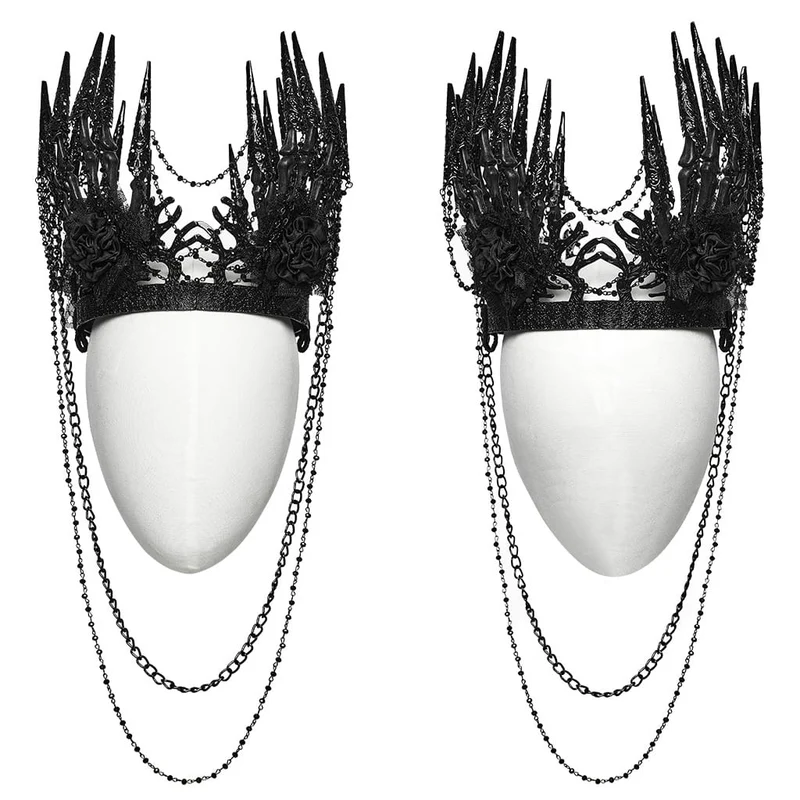 Gothic-Knochenrosen-Kettenkrone für Damen