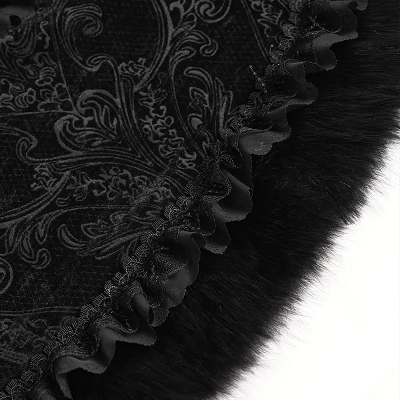 Gothic-Jacquard-Umhang für Damen mit Rosenperlen