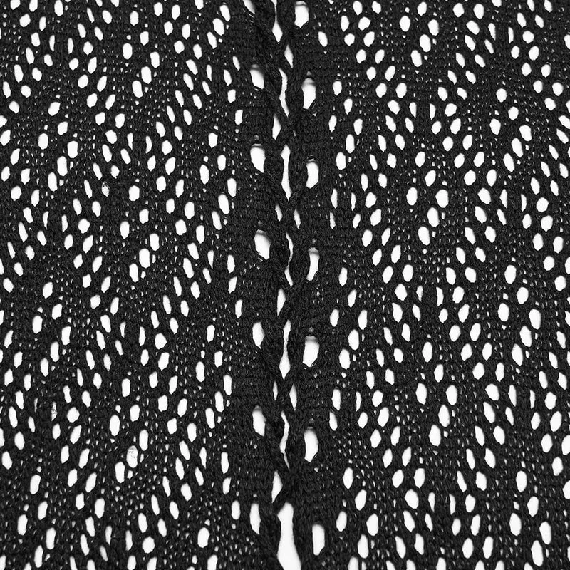 Gothic-Pullover mit Schnürung und Quasten für Damen