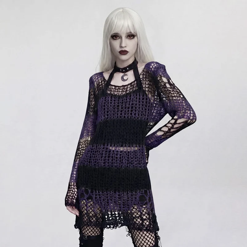 Gothic-Pullover für Damen mit langen Ärmeln